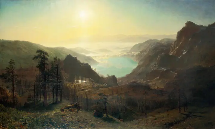 Paso de la montaña de donante, Albert Bierstadt