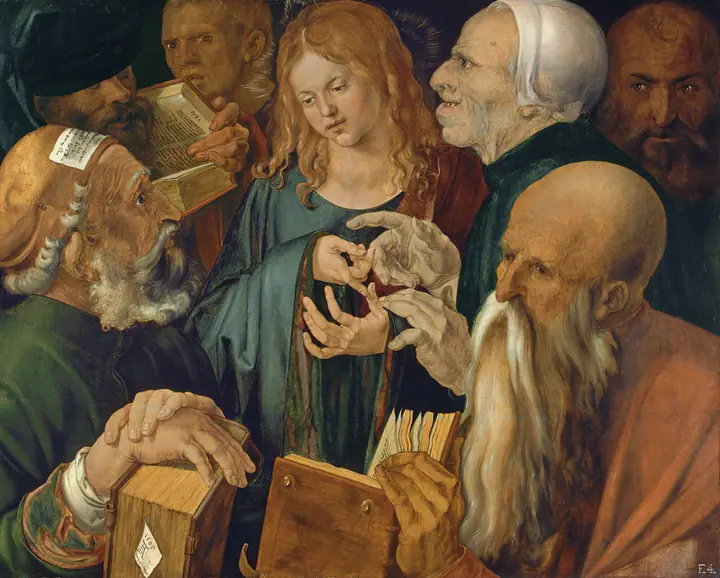 Cristo entre los doctores, Alberto Durero