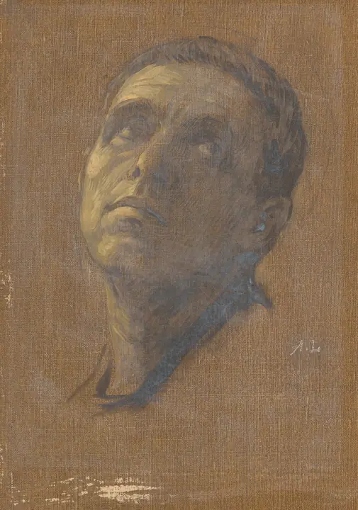 Cabeza de un hombre con los ojos elevados, Alphonse Legros