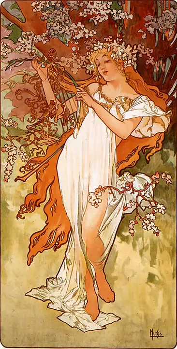 Las estaciones. Primavera, Alphonse Mucha
