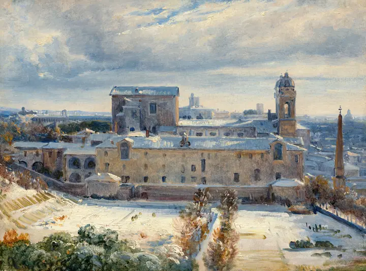 Santa Trinità dei Monti bajo la nieve, André Giroux