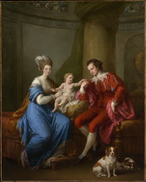 Edward Smith Stanley, duodécimo conde de Derby, Elizabeth, condesa de Derby (Lady Elizabeth Hamilton), y su hi, Angelica Kauffmann