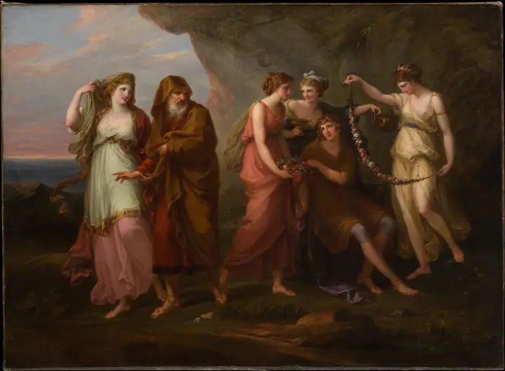 Telémaco y las ninfas de Calipso, Angelica Kauffmann