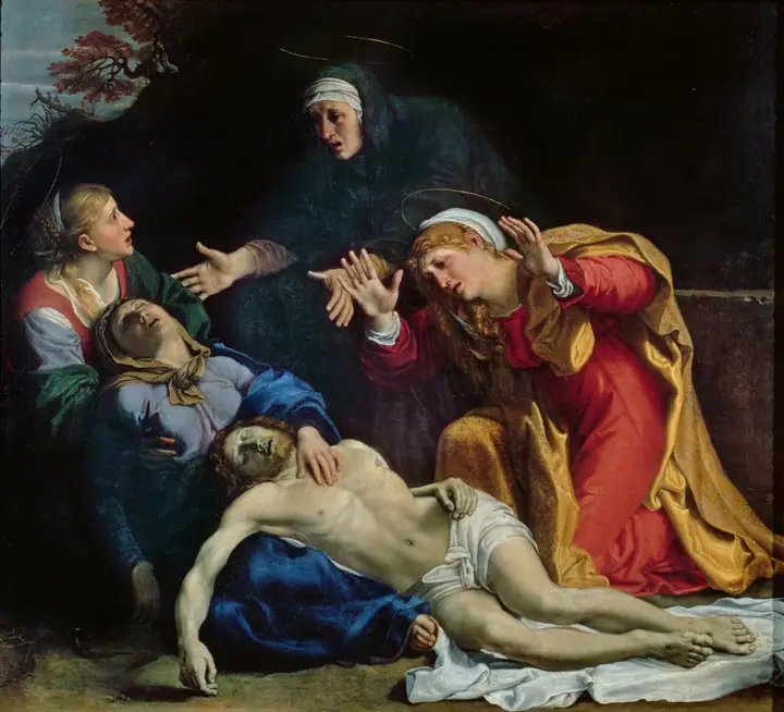 Cristo muerto llorado por ángeles, Annibale Carracci