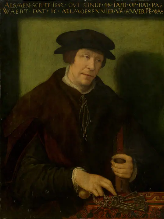Retrato de un limosnero de Amberes, Anónimo de Amberes, siglo XVI