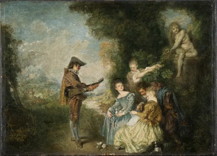 La lección de amor, Antoine Watteau