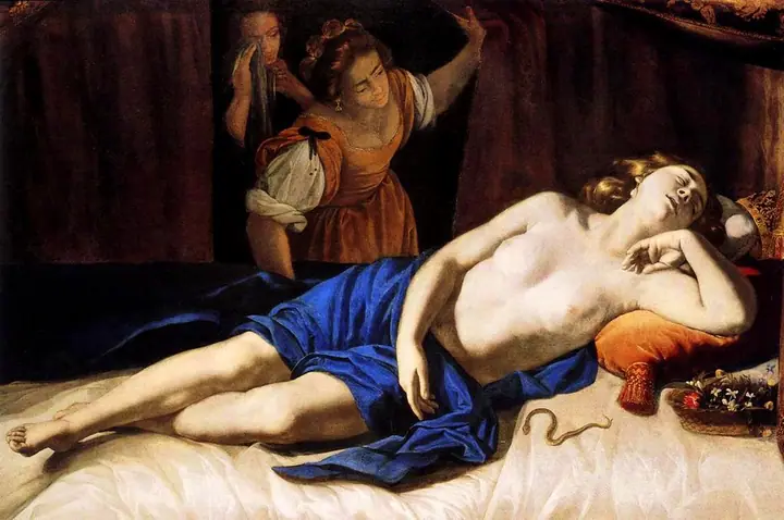 Cleopatra yacente, Artemisia Gentileschi