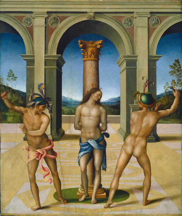 La flagelación de Cristo, Bachiacca