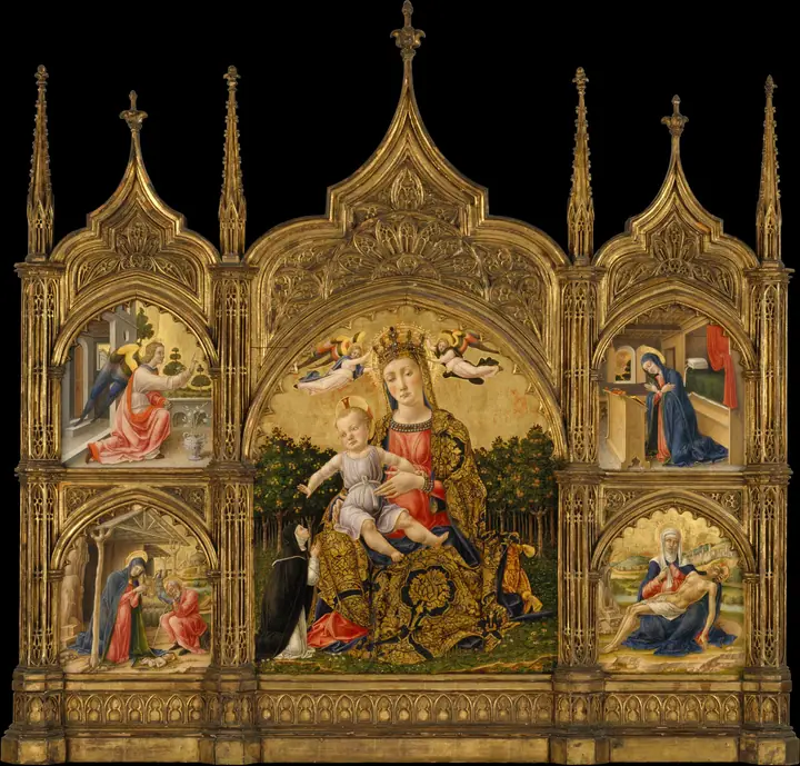 La Virgen de la Humildad, la Anunciación, la Natividad y la Piedad, Bartolomeo Vivarini