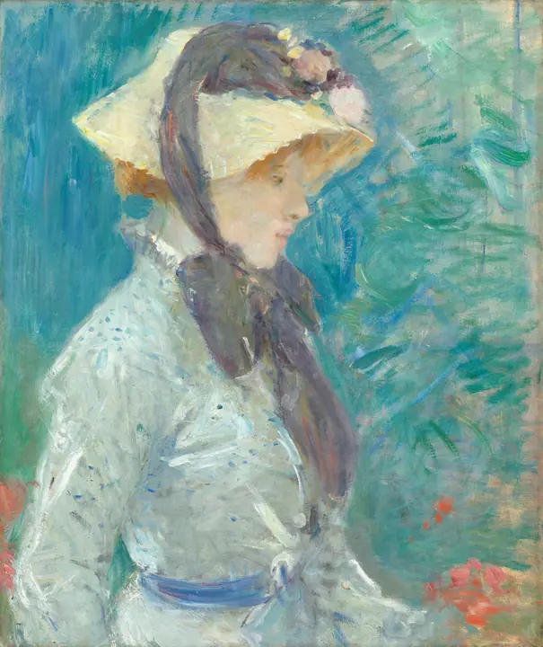 Joven con sombrero de paja, Berthe Morisot