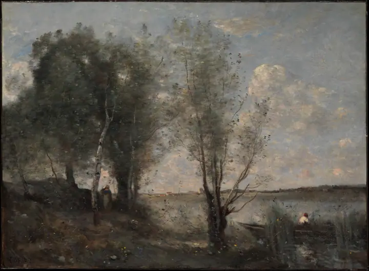 Barquero entre los juncos, Camille Corot