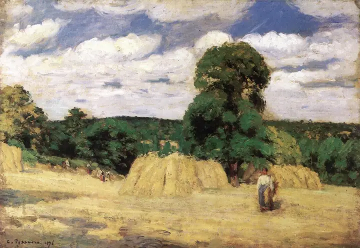 Cosecha en Montfoucault, Camille Pissarro