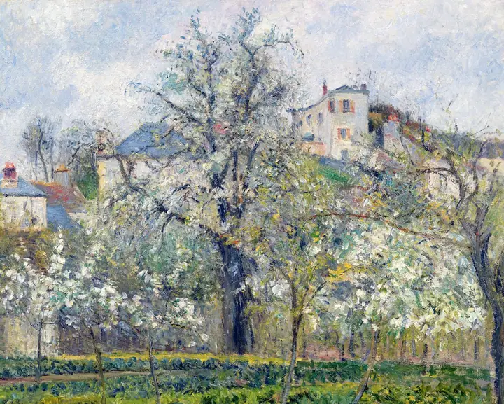 La huerta en el Pontoise, Camille Pissarro