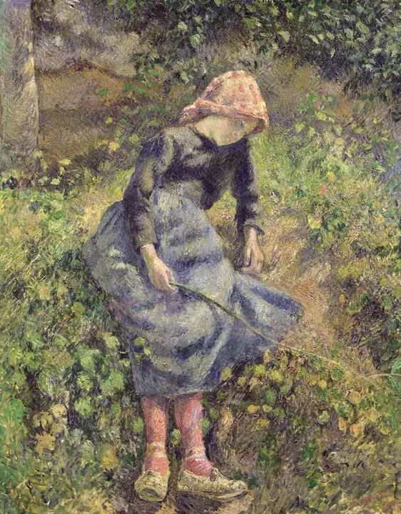 Niña con palo, Camille Pissarro