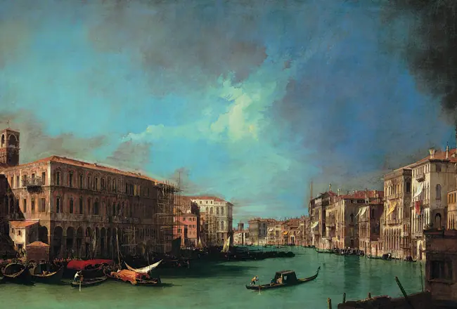 Gran Canal mirando al puente de Rialto, Canaletto