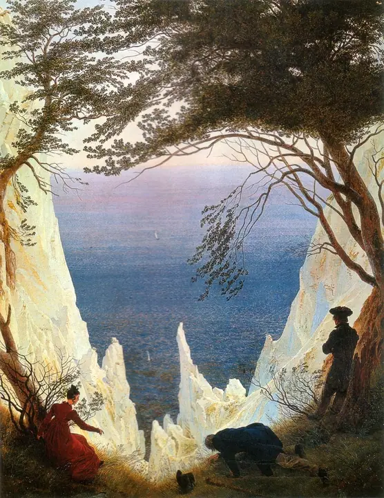 Las rocas de tiza de Rügen (Acuarela), Caspar David Friedrich