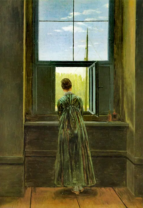 Mujer en la ventana, Caspar David Friedrich