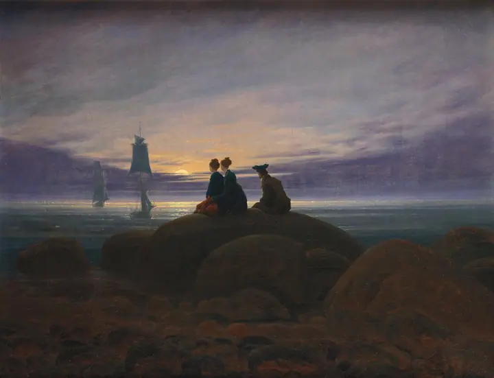 Salida de la luna sobre el mar, Caspar David Friedrich