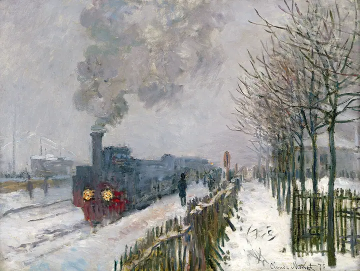 Tren en la nieve, Claude Monet