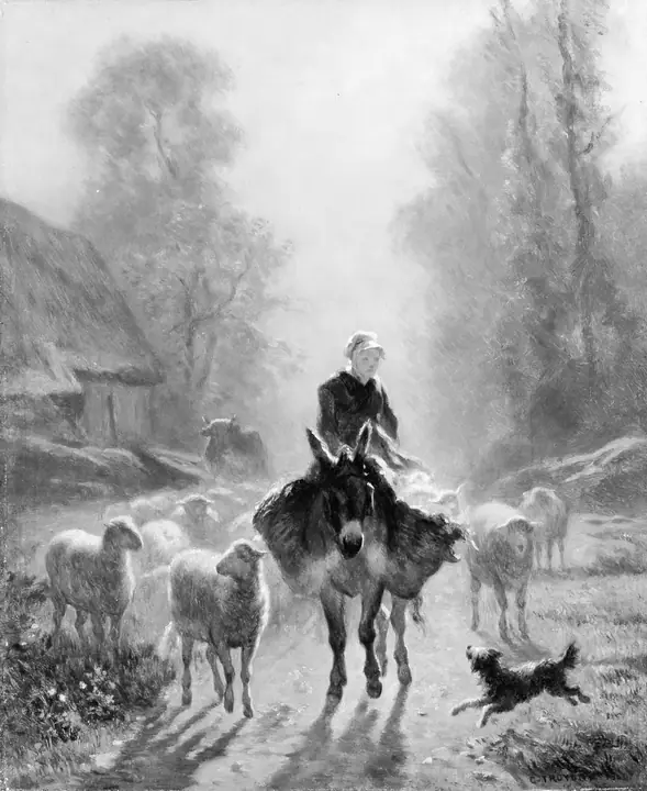 Camino al mercado, Constant Troyon