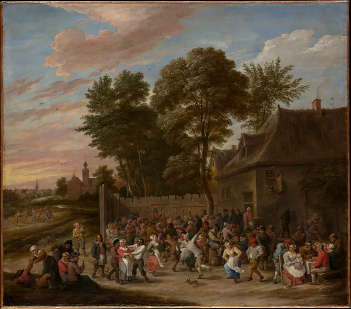 Campesinos bailando y festejando, David Teniers el Joven