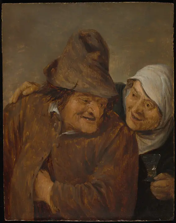 Dos campesinos con una copa de vino, David Teniers el Joven
