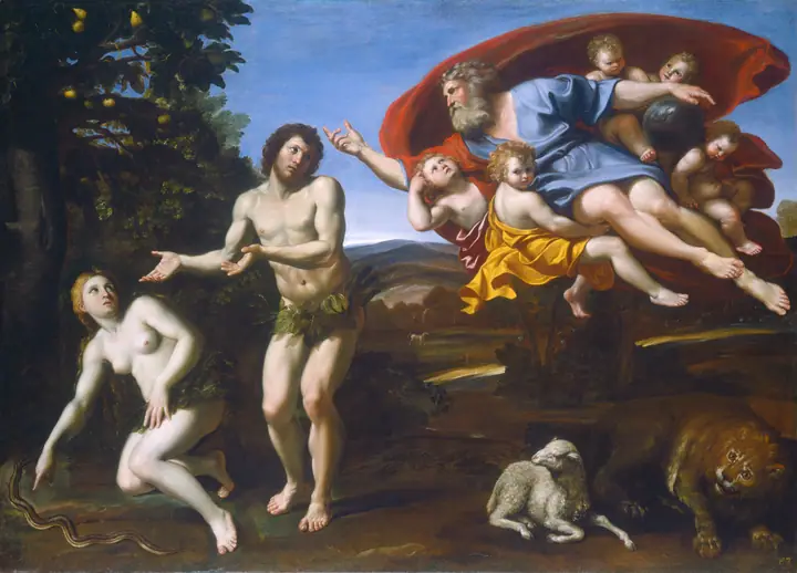 La reprensión de Adán y Eva, Domenichino