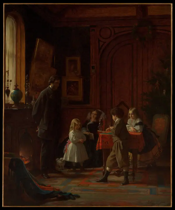 Época navideña, la familia Blodgett, Eastman Johnson