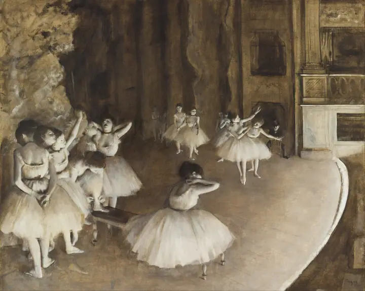 Ensayos de ballet en el escenario, Edgar Degas