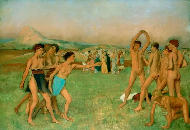 Jóvenes espartanas provocando a los jóvenes, Edgar Degas