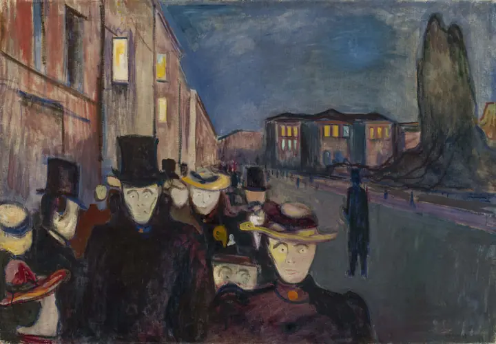 Tarde en la calle Karl Johan, Edvard Munch