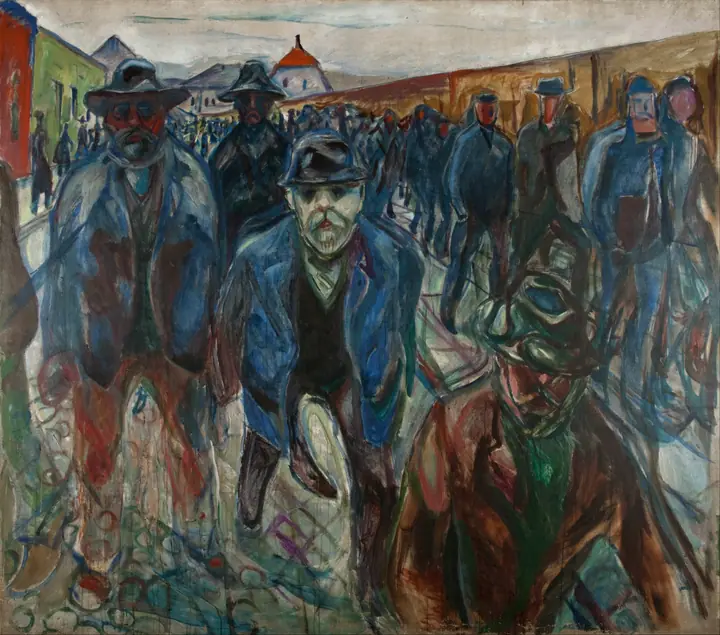 Trabajadores regresando a casa, Edvard Munch