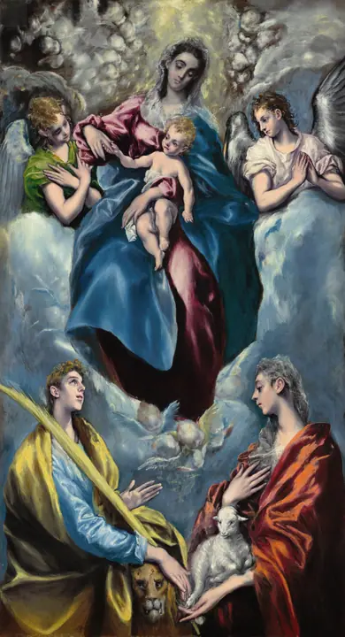 Virgen con el Niño, Santa Martina y Santa Inés, El Greco