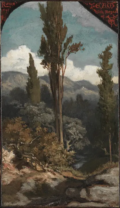 Tres árboles, Italia, Elihu Vedder
