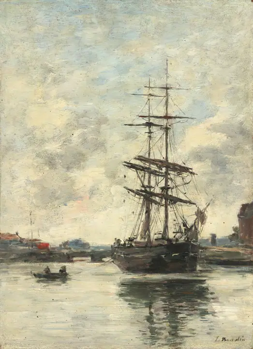 Barco en el Touques, Eugène Boudin