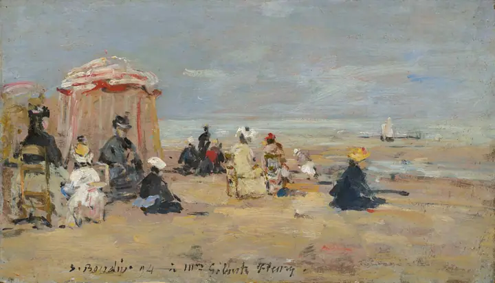 En la playa, Eugène Boudin