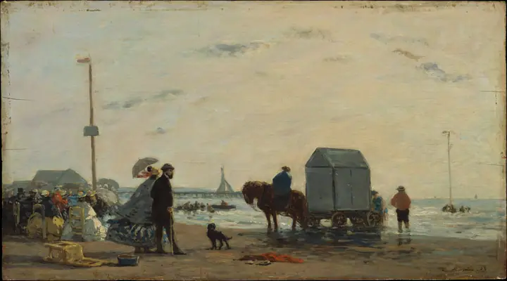 En la playa de Trouville, Eugène Boudin