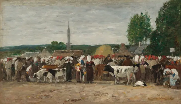 Feria en Bretaña, Eugène Boudin