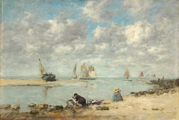 Lavandera cerca de Trouville, Eugène Boudin