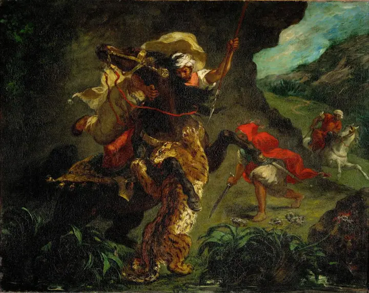 Caza de tigres, Eugène Delacroix