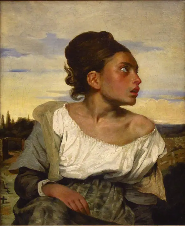Huérfana en el cementerio, Eugène Delacroix