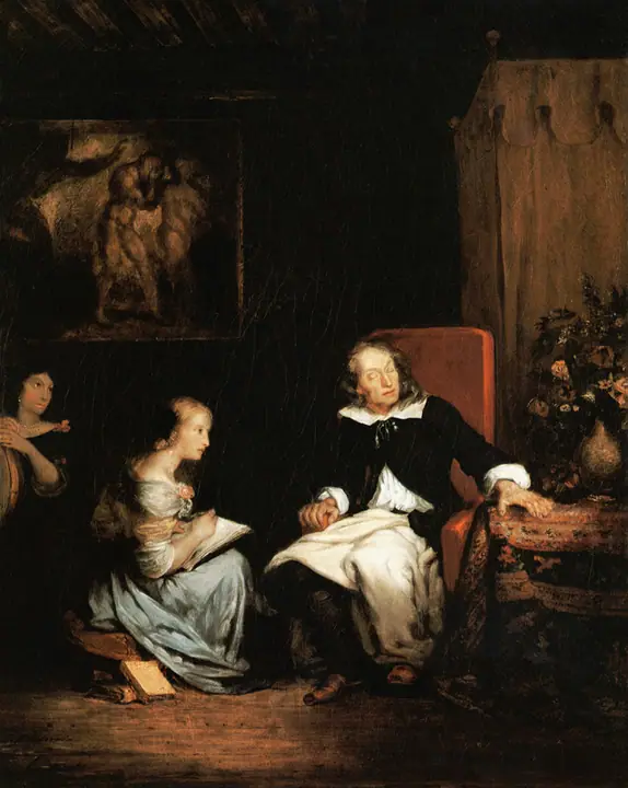 Milton dictando El paraíso perdido, Eugène Delacroix
