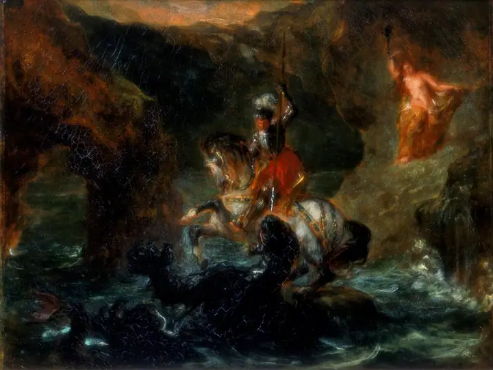 San Jorge luchando contra el dragón, Eugène Delacroix