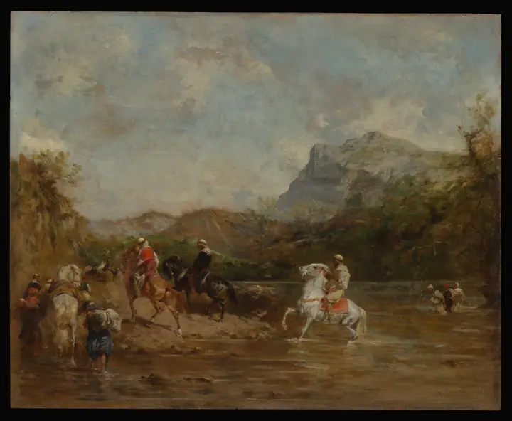 Árabes cruzando un vado, Eugène Fromentin