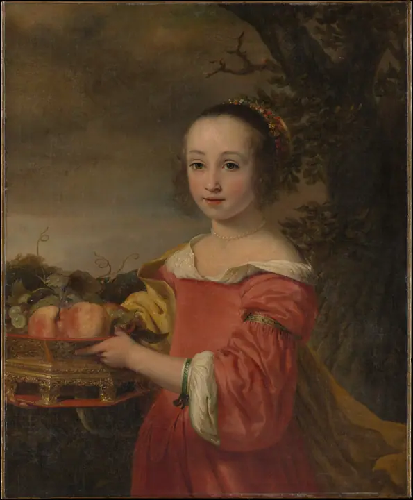 Petronella Elias (1648–1667) con una cesta de frutas, Ferdinand Bol