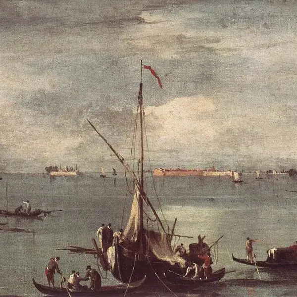 Barcos en la laguna, Francesco Guardi