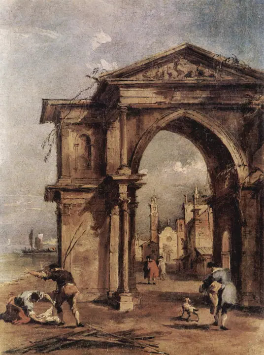Capriccio con arco de triunfo, Francesco Guardi