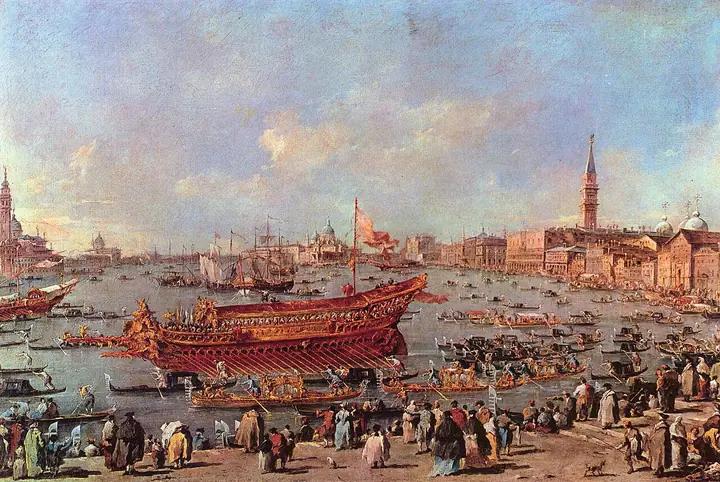 El Bucentauro en el Muelle, Francesco Guardi