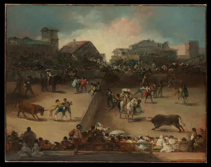 Corrida de toros en una plaza dividida, Francisco de Goya