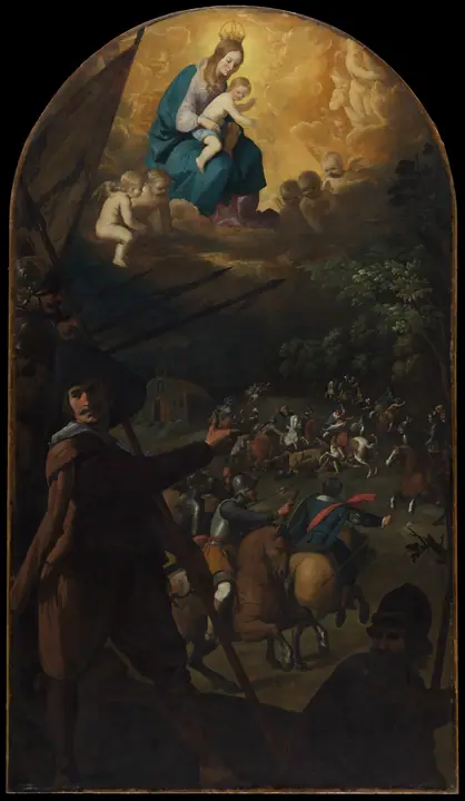 Batalla entre cristianos y musulmanes en El Sotillo, Francisco de Zurbarán